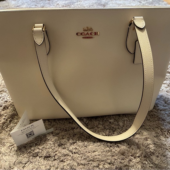 Coach Handbags - Coach Off-White Leather Tote